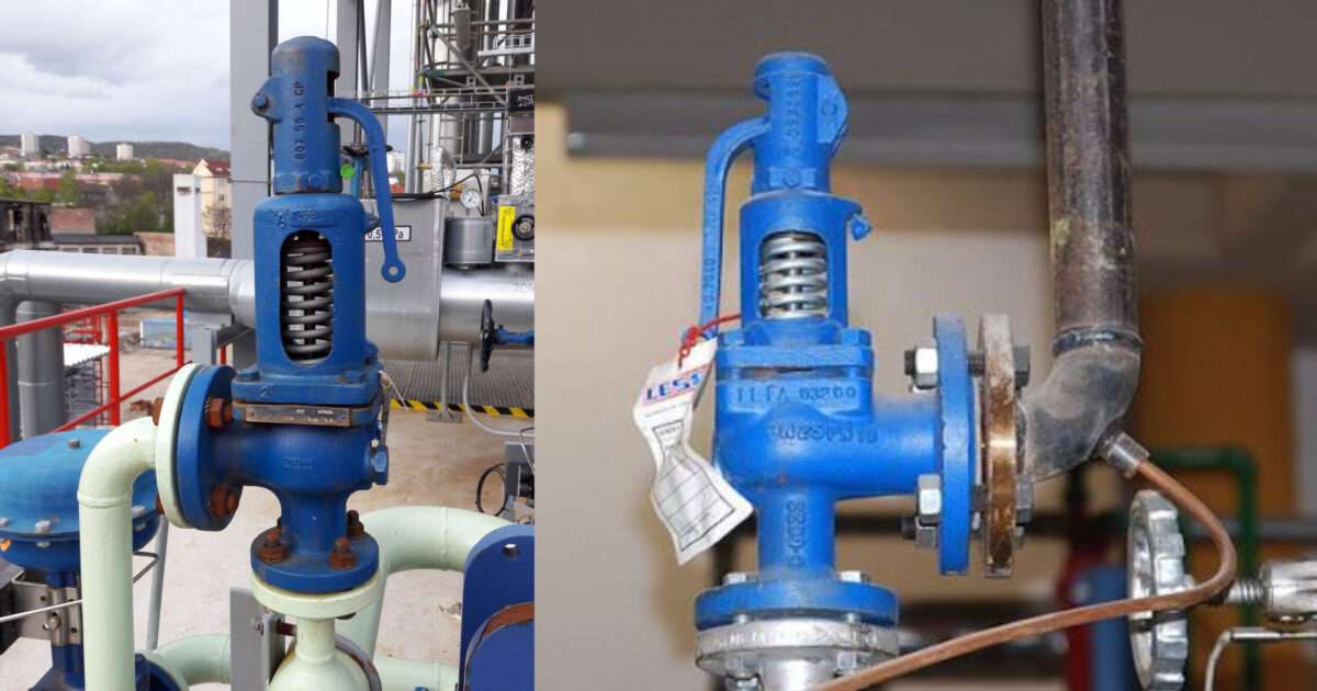 Safety valve on chemical vessel