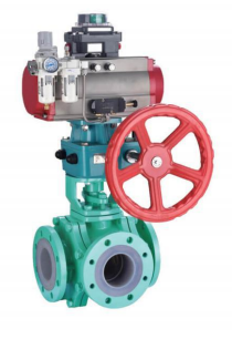 Pneumatic Actuated 3 Way Ball Valve