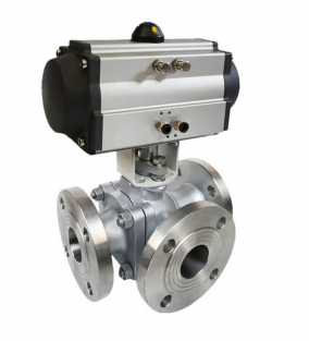 Pneumatic Flanged 3 Way Ball Valve