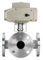 Stainless Steel Electric Actuated 3 Way Flanged Ball