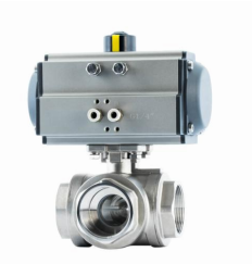 Threaded 3 Way Pneumatic Ball Valve