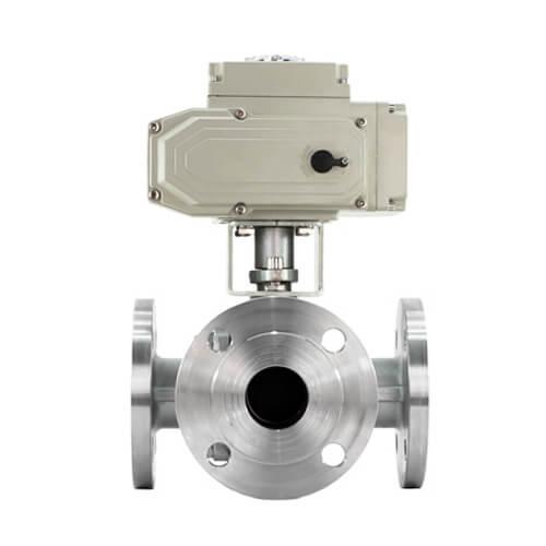 Stainless Steel Electric Actuated 3 Way Flanged