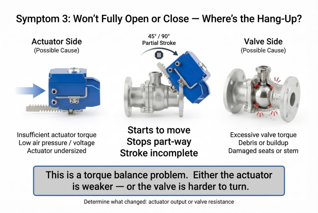 Diagram showing debris obstructing a valve seat
