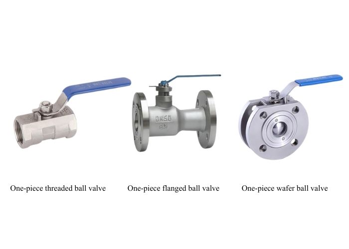 Common One-Piece Ball Valves：One-piece threaded ball valve, one-piece flanged ball valve, one-piece wafer ball valve