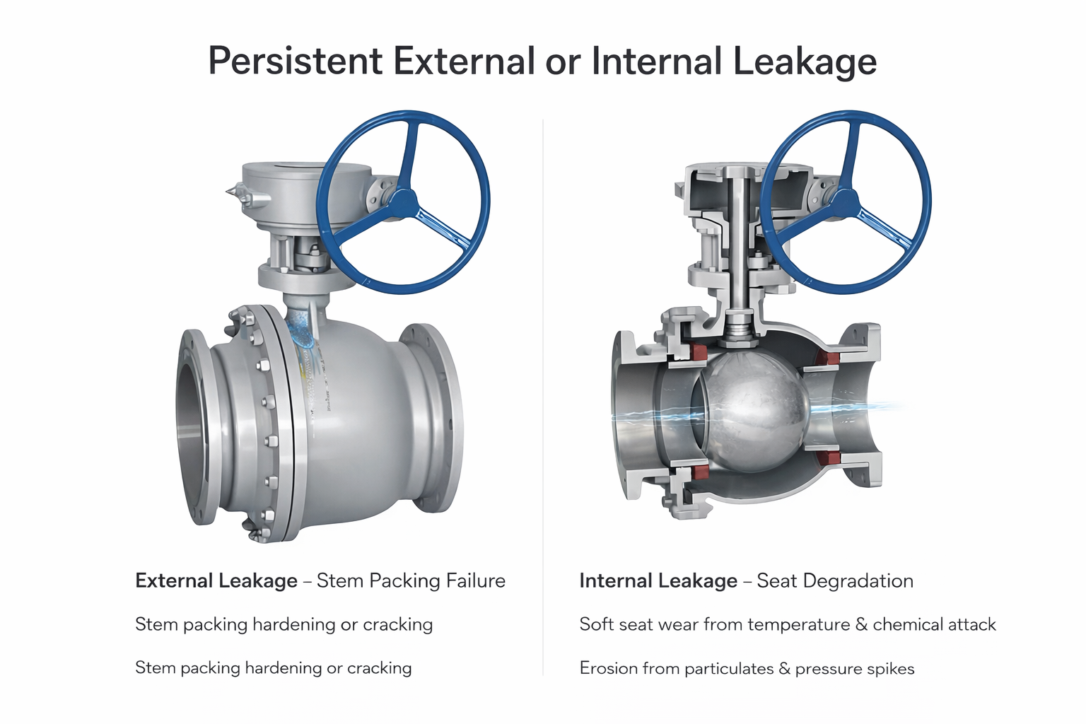 Illustration of a leaking valve and compromised pipe