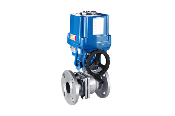 A programmable ball valve with an electric actuator mounted on top