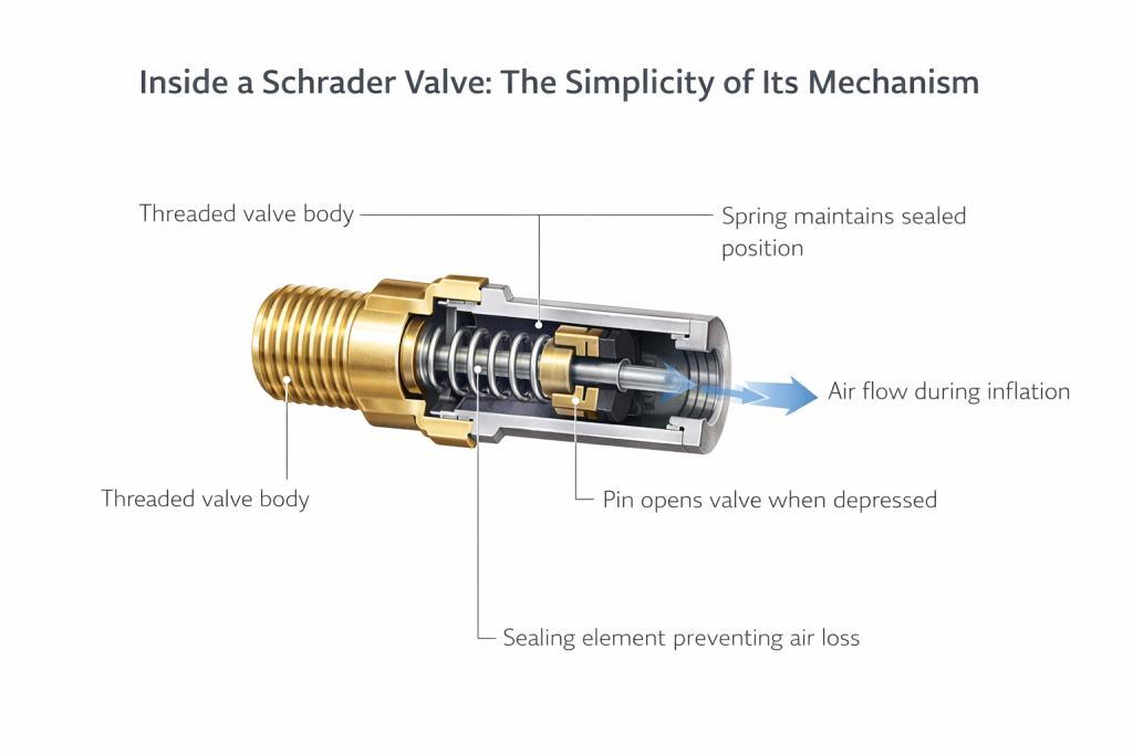 Schrader Valve mechanism