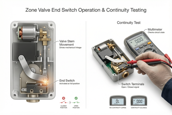 zone valve end switch testing