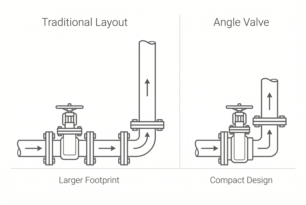 Space Savings: Angle Valve vs. Traditional Layout