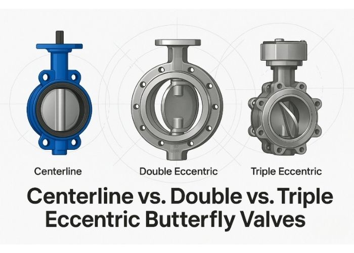Three types of butterfly valves