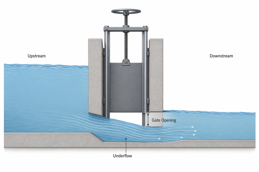 Typical Sluice Gate Operation with Underflow Control