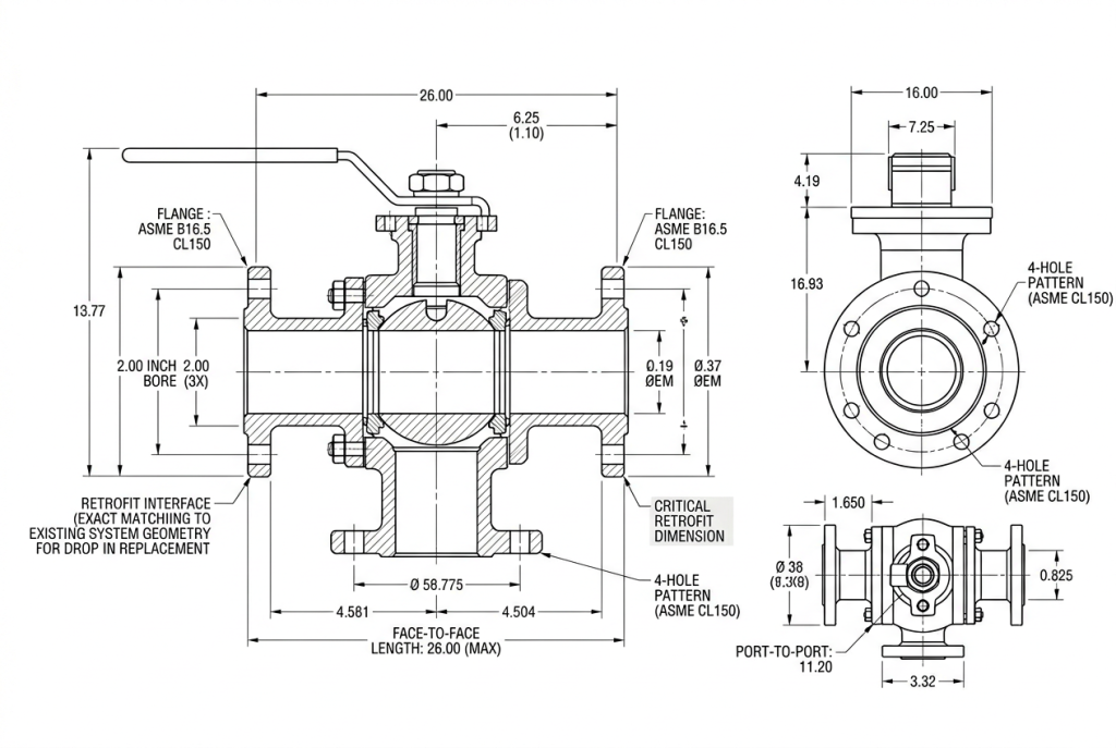recision Engineering for Custom 3 Way Valve Dimensions
