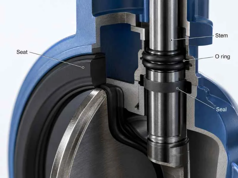 Butterfly Valve Seat And Stem Sealing Structure With O Ring And Seal Detail 