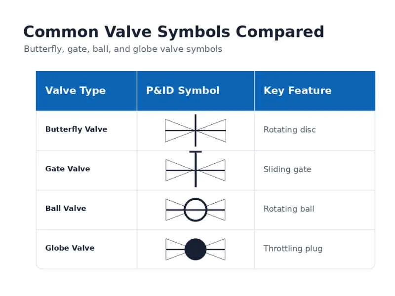 Common Valve Symbols Compared