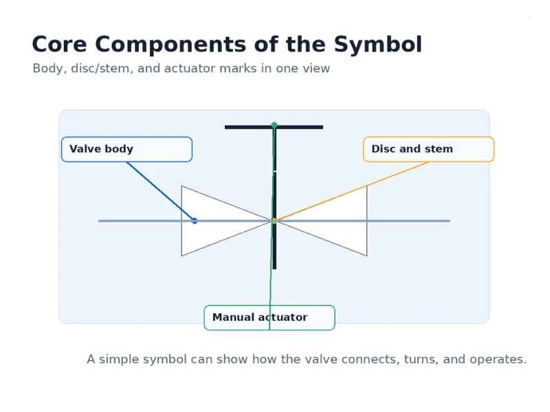 Components of a Butterfly Valve Symbol