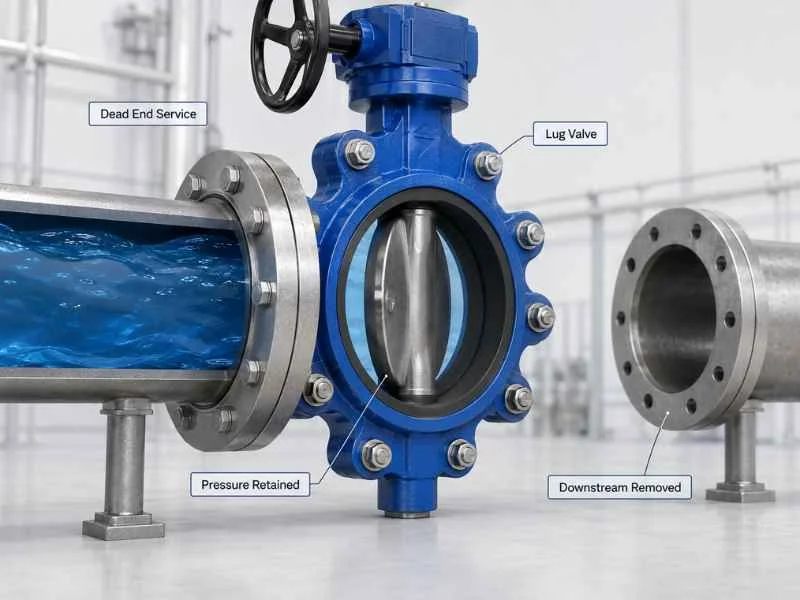 Lug Butterfly Valve Dead End Service With Pressure Retention And Downstream Pipe Removed