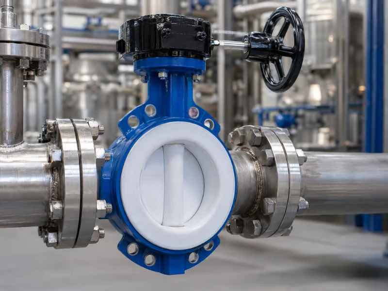 PTFE Lined Butterfly Valve Chemical Plant Application