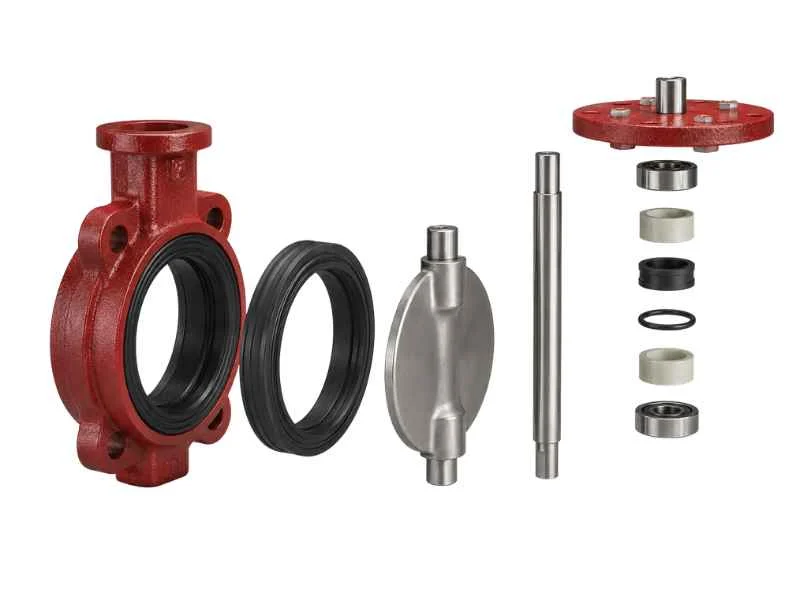 Rubber lined butterfly valve parts