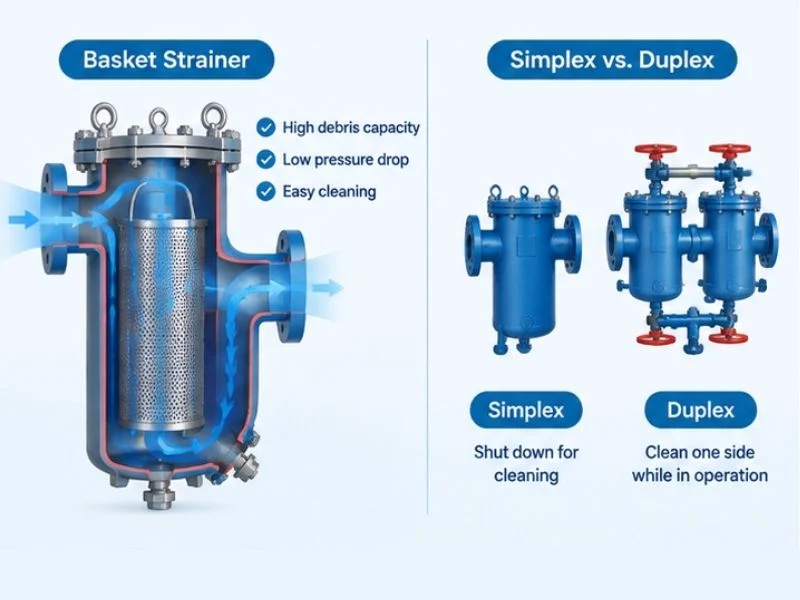 Industrial Basket Strainer Simplex VS Duplex Structure Comparison