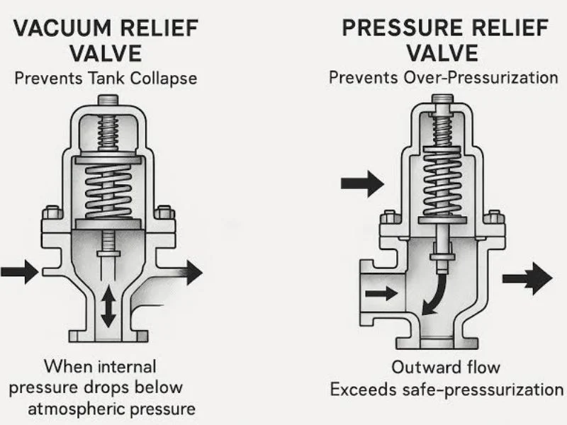 Pressure vacuum relief valve working principle