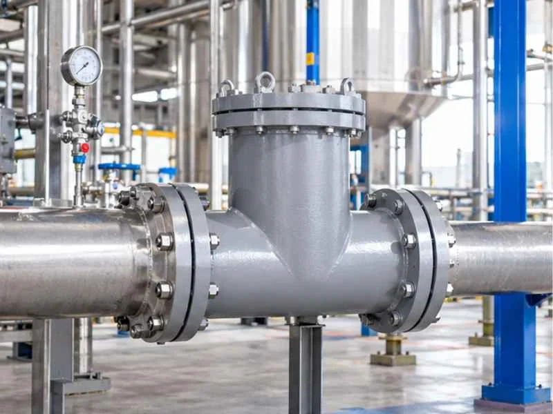 T-type strainer in a chemical plant