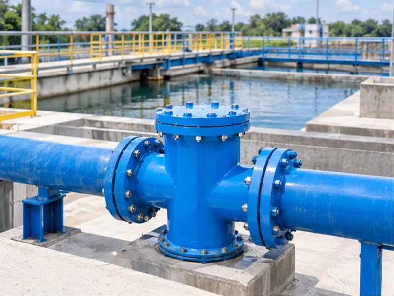 T-type strainer in a water treatment facility