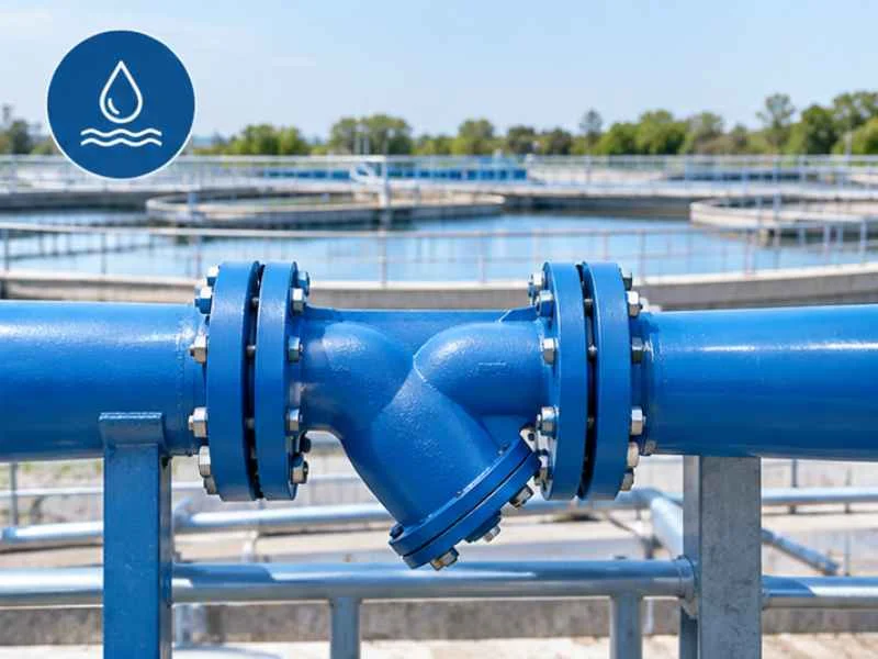 Y strainer in a water treatment plant
