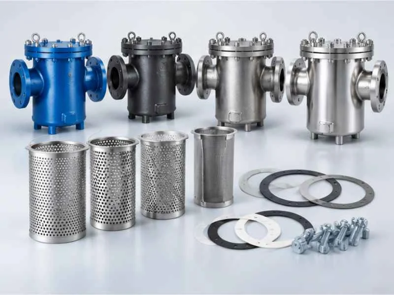 Basket strainer body and internal basket