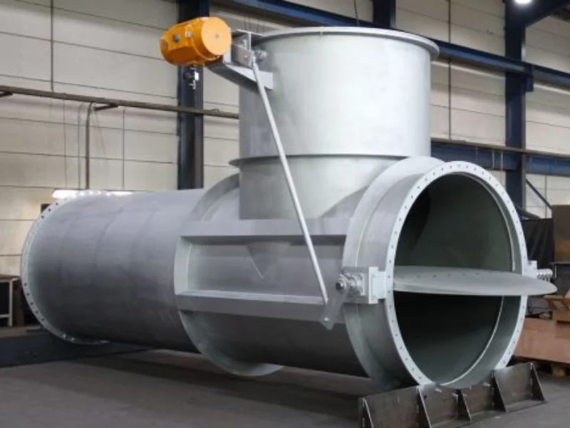 Cement plant exhaust gas damper