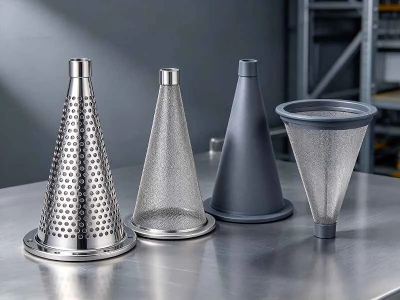 Cone strainer materials and construction