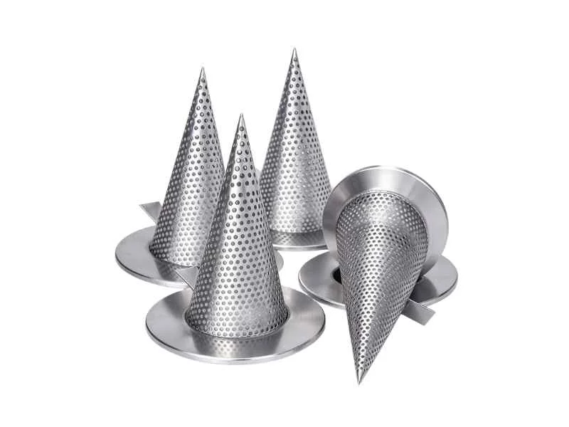 Conical temporary strainer