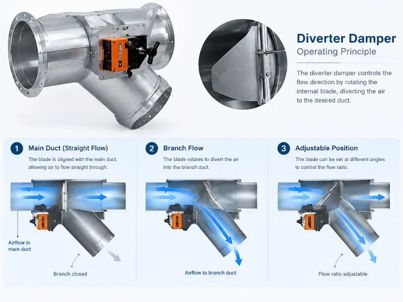 Diverter damper operating principle