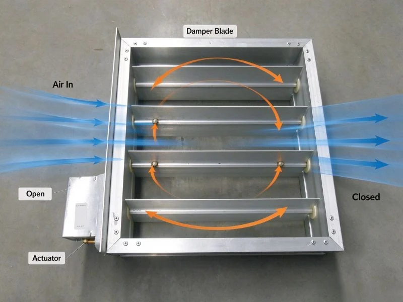 Industrial air damper operating principle