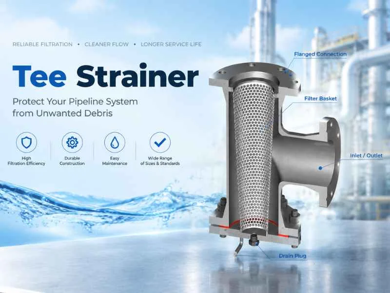Industrial tee strainer