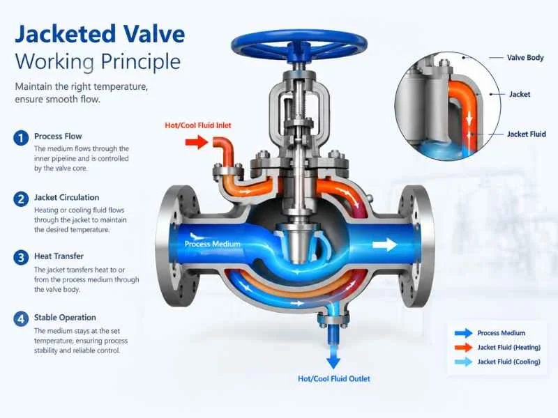 Jacketed valve working principle