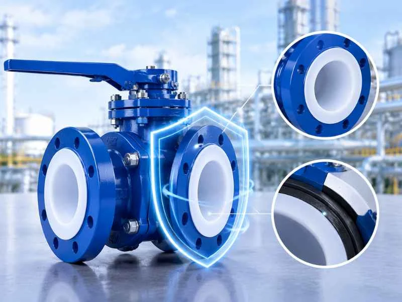 Lined valve flange and sealing protection