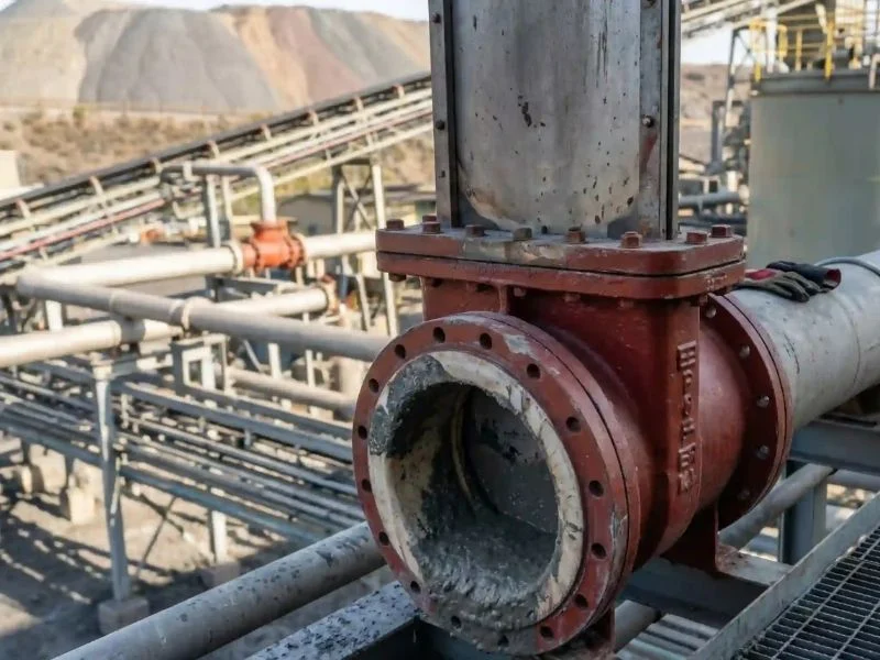 Mining slurry pipeline and valves