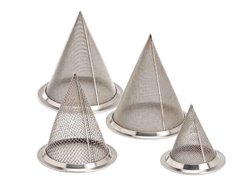 Pointed cone strainer