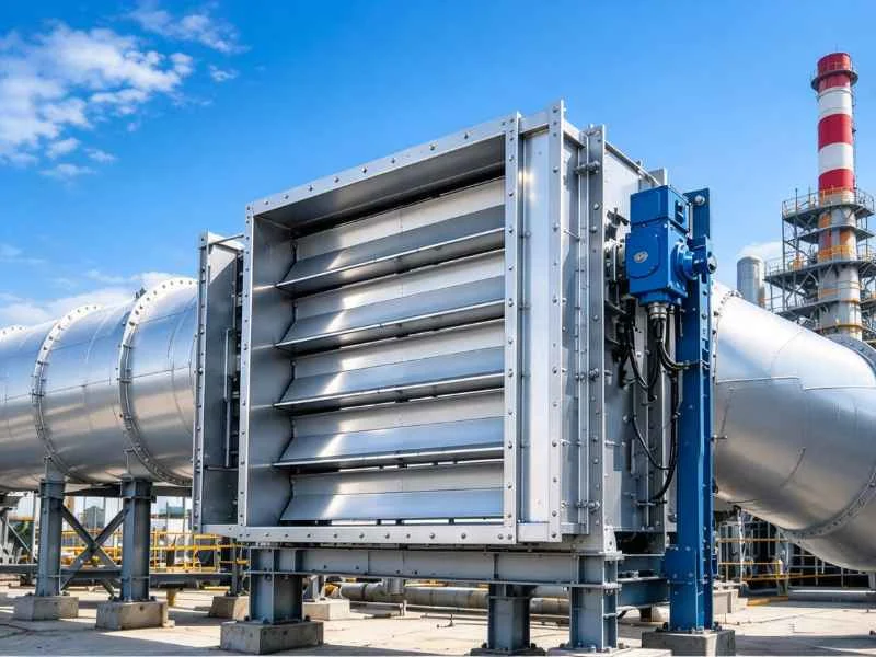 Power plant flue gas damper