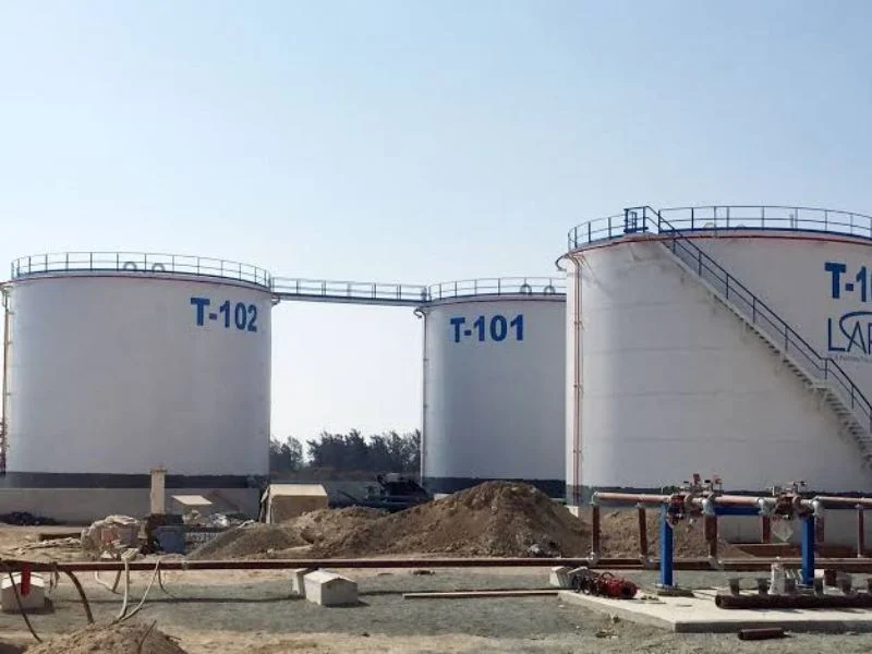 Refinery storage tank area
