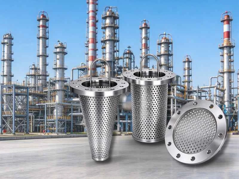 Temporary strainer at a refinery