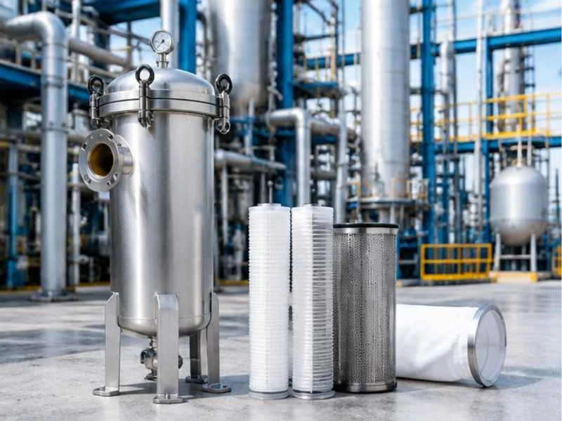 Temporary strainer in a chemical plant