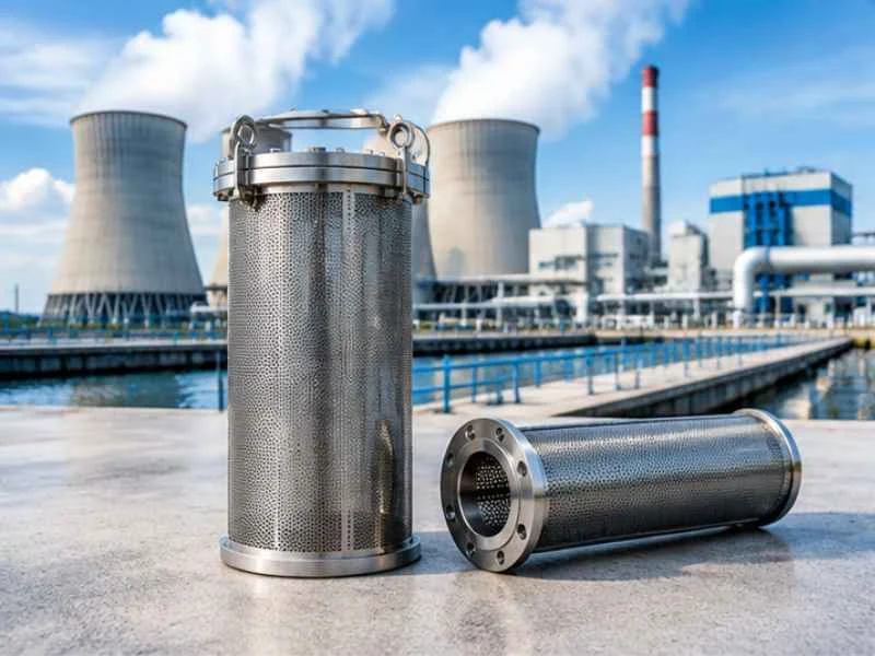 Temporary strainer in a power plant
