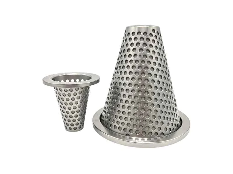 Truncated-cone temporary strainer