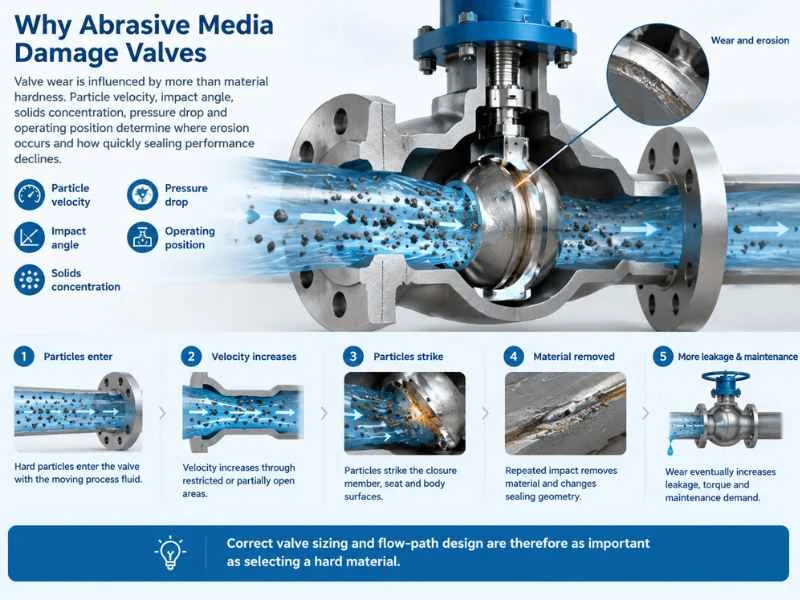 Valve abrasion wear mechanism